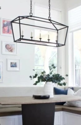 Lámpara de araña colgante mediana Darlana hierro envejecido, nueva en caja Foto 1 de 4