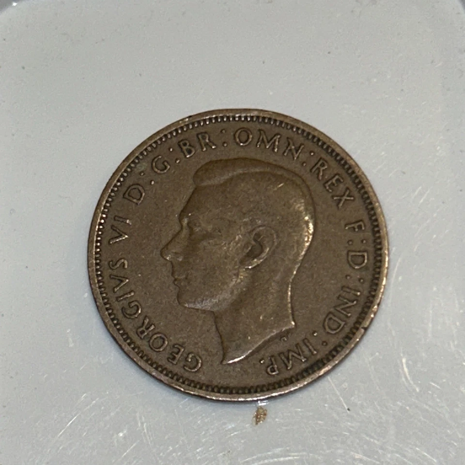 Grã-Bretanha 1/2 meio centavo - 1940 - Moeda de bronze - Britânica - Reino Unido - Inglaterra - Imagem 1 de 2