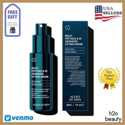 Suero levantador avanzado Allies of skin Multi Péptidos and Growth Factor 1 oz nuevo en caja Foto 1 de 4