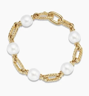 Brazalete David Yurman Oro Amarillo 18K/Perlas DY Madison 8" Foto 1 de 4