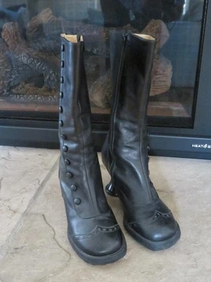 JOHN FLUEVOG Negro Mini Babycake Botas de Altura Media con Botones Zapatos 8 Foto 1 de 4