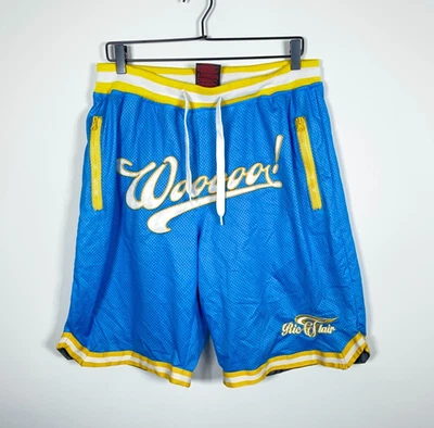 Pantalones Cortos WWE Auténticos Ric Flair Wooooo Malla Para Hombre XL Azul Amarillo Bordado Foto 1 de 4
