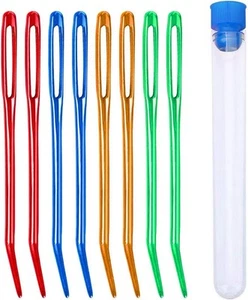 8Pcs Aluminum Tapestry Needle,Large Eyes Blunt Yarn red,yellow,blue,green - Picture 1 of 7