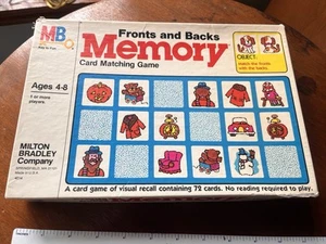 VINTAGE 1980 Memory Matching Card Game FRONTS And BACKS Complete Milton Bradley - Photo 1/10