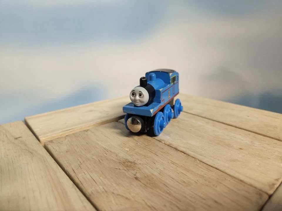 ¡VINTAGE! Thomas & Friends Thomas Él mismo Thomas curva de aprendizaje de madera 1996 Foto 1 de 4