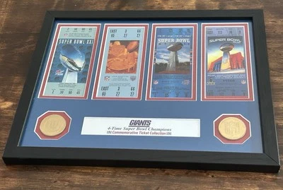 Colección de boletos conmemorativos de los Gigantes 4 veces campeones del Super Bowl Foto 1 de 4