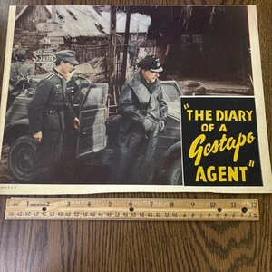 Vintage The Diary of A Gestapo Agent: WWII Nazi Movie Lobby Card Poster OE Hasse - Bild 1 von 6