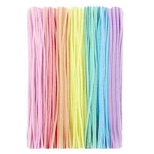 QISANKEE 100 Pieces Pastel Pipe Cleaners,Fuzzy Chenille Stems,Fuzzy Sticks Pi... - Picture 1 of 12