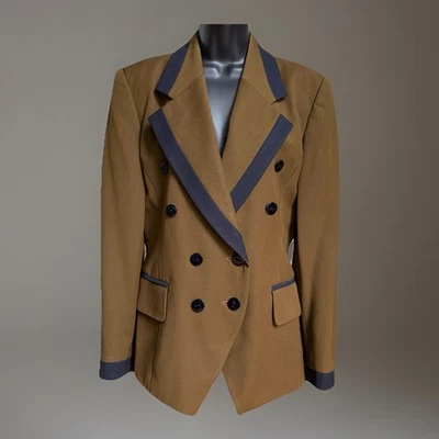 Chaqueta Blazer Escada Lana Doble Pecho Verde Oliva Oscuro 34 EE. UU. 2 De Colección Foto 1 de 4