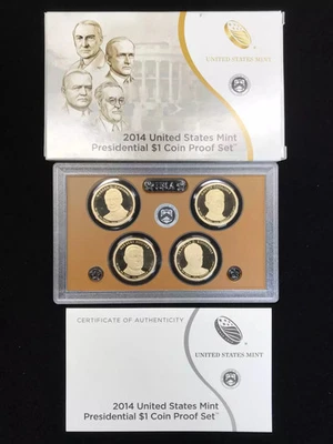 2014-S Presidential Dollar Proof Set w US Mint OGP - Box & COA - Image 1 of 4