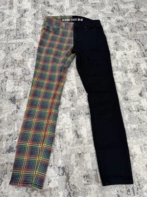 Pantalones de mezclilla HT Stinger negros/a cuadros para hombre 30x32 ajustados punk rock denim Foto 1 de 4