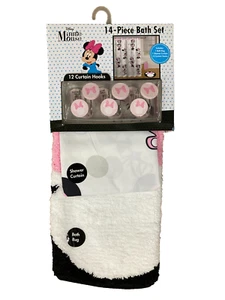 Minnie Mouse Bath Set, Rug, Shower Curtain, Hooks, Kids Bath Set, 14 Piece - Picture 1 of 9