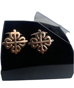 HIGH QUALITY KNOT men’s Cufflink ROSE GOLD Plated  Wedding IN A GIFT BOX UK - Picture 1 of 7