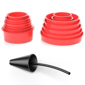 EVAP Smoke Machine Exhaust Intake Boot Cone Adapter & Cap Plugs for Leak Locator - Picture 1 of 18