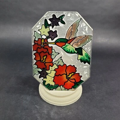 Candelabro votivo colibrí de vidrio pintado con plomo diseños Joan Baker nuevo en caja Foto 1 de 4