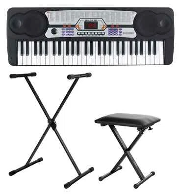 Digital 54 Tasten Einsteiger Keyboard E-Piano Set Keyboard Stativ Ständer Hocker