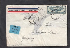 USA / Dt. Reich Air mail letter with Mi.-Nr. 450 to Germany, Passau 1940, Censor - Bild 1 von 2