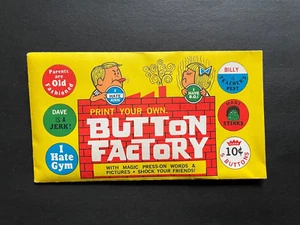 TRADING CARD VINTAGE BUTTON FACTORY FLEER FULL UNOPENED PACK - Bild 1 von 2