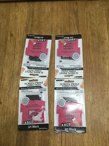 4er Pack Siebdruck Stofffarbe tiefschwarz mit Applikator Basteln Strumpfzeug - Bild 1 von 3