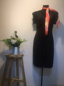 Country Road Womens Size 12 100% Silk Little Black Knee Length Dress - Picture 1 of 6