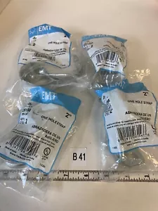 Halex 26156 2”Emt One-Hole Strap 2 Count(Lot Of 4) New In Sealed Bag! - Picture 1 of 3