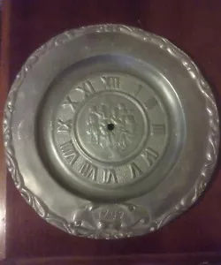 Antique 18th Century Repousse Pewter Clock Face SALE - Picture 1 of 11