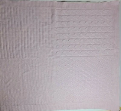 Koala Baby Pink Mixed Knit Cable Ladder Blanket Sweater Woven Acrylic Lovey 2014 - Image 1 of 4