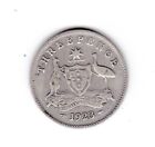 1923  Australia Sterling Silver Threepence Coin U-865