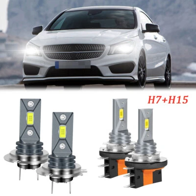 Kit de faróis de LED lâmpadas brancas Hi/Lo para Mercedes-Benz CLA250 2014 2015 2016 2019 - Imagem 1 de 4