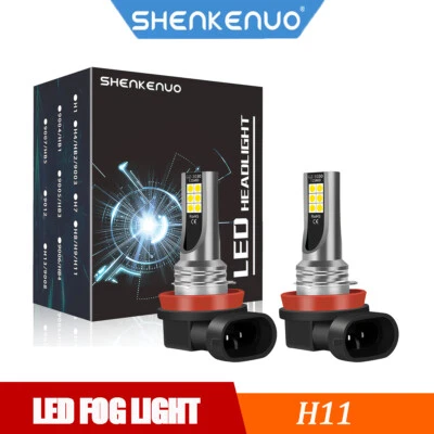 2Pcs LED Fog/Driving Bulbs H11 Fog Light Xenon White 6000K High Power Lamp Combo - Image 1 of 4