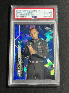 2020 Topps Chrome SAPPHIRE Formula 1 F1 LEWIS HAMILTON PSA 10 #1 MERCEDES 986 - Picture 1 of 2