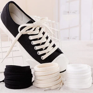 Shoe Laces Flat Ties Ropes Cotton Shoelace Casual Sport Shoestrings Bootlaces # - Picture 1 of 12