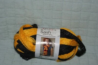 Red Heart Boutique Sashay Team Metallic 1911 Black & Gold Yarn Fast Shipping - Image 1 of 2