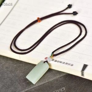 True Hetian Jade Nephrite peace amulet Jewelry Jade Pendant Certificate平安无事牌 - Picture 1 of 6