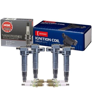 Denso 4 COP Ignition Coils & NGK 4 VPower Spark Plugs Kit For Hyundai Kia 2.4 L4 - Picture 1 of 1