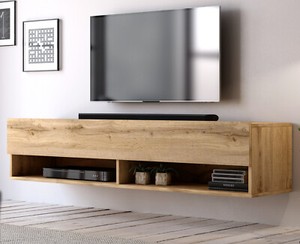 TV-Lowboard Fernsehtisch hängend Eiche Wotan Flat-TV Fernseh Board Epsom 140 cm