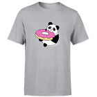 Cute Panda Eating A Donut Mens Womens T Shirt Funny Animal Lovers Tee Top