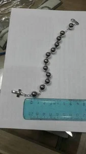 bracciale rosario pallini 10 mm argento 925 rosario preghiera - Imagen 1 de 1