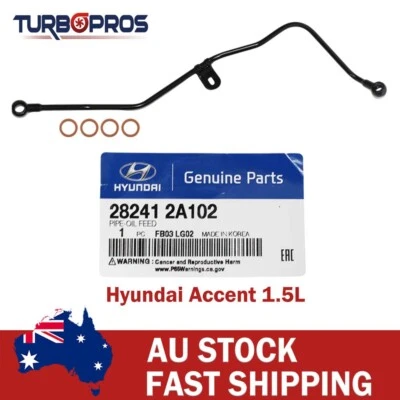 Tubo de alimentación de aceite turbo genuino + juntas para Hyundai Accent 1,5 L Foto 1 de 4