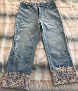 I.N.C. Denim High Rise Straight Leg Denim Capri Pants. Size 6/28 - Picture 1 of 5