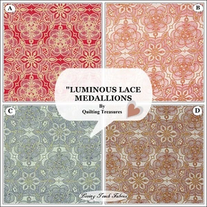 QT, IVY LANE," LUMINOUS LACE", MEDALLIONS, FABRICS PRICED @ 1/2 YD. - Picture 1 of 6