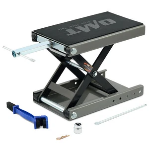 Motorbike Lift 500kg Heavy Duty Motorcycle Jack w Wide Deck Duplex Bearing Grey - Picture 1 of 8