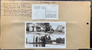 Vtg 1940 Scrapbook Page Couple Eloping to Reno NV Nevada, Grand Cafe - Postcard - Picture 1 of 8