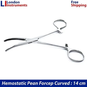 Hemostatic Pean Forceps Curved 14 cm Toothed Artery Clamps Surgical Instruments - Picture 1 of 6