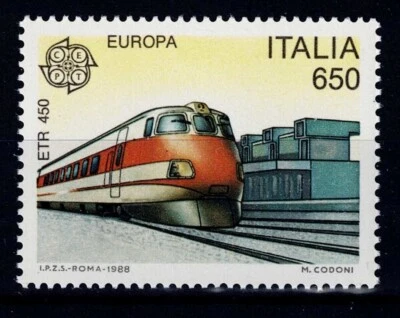 Italia 1988 MNH Sc 1735-1736. EUROPA 1988. Transporte y Comunicaciones (2 valores) Foto 1 de 2