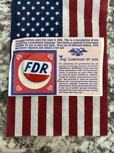 Reproduktion American Oil 1936 FDR Franklin D, Roosevelt Campaign Pin Button 15 - Bild 1 von 1