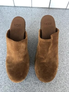 NEW UGG Women's Mismatched Marsalis Camel Suede Platform Clogs Left 7 Right 6 - Picture 1 of 7