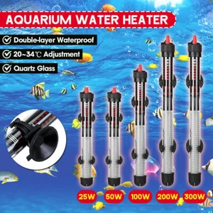 25-300W Submersible Aquarium Auto Heater Fish Tank Thermostat Heating Adjustable - Picture 1 of 31