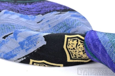Corbata de Lujo Gianni Versace De Colección Púrpura Abstracta Rayas 100% Seda - 3.50" Foto 1 de 4