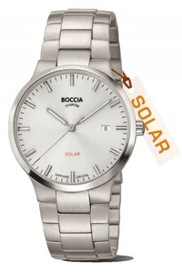 Boccia 3652-01 Orologio Uomo Titanio Solare con Cinturino a Maglie Data 5 ATM - Foto 1 di 1